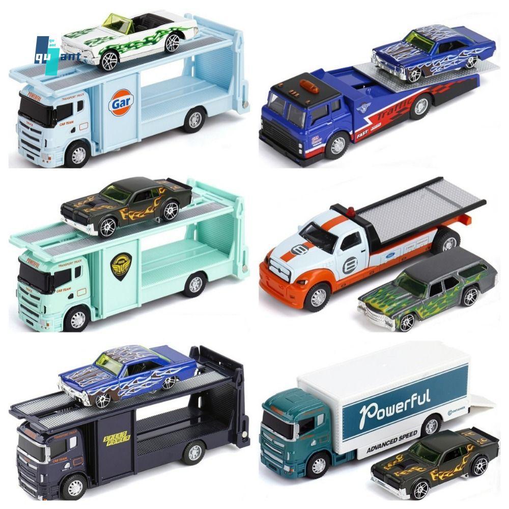 QUANTUMSKY Alloy Trailer รุ่น, รถขนส่ง Movable Joint Rescue วิศวกรรมยานพาหนะ, จําลองเลื่อน Diecast โลหะดึงกลับ City Rescue Trailer ของเล่นของขวัญสําหรับเด็ก