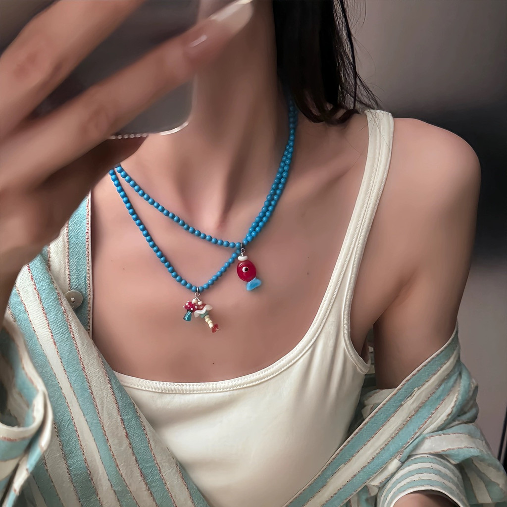 สร้อยคอจี้ลูกปัด แบบ 3N8