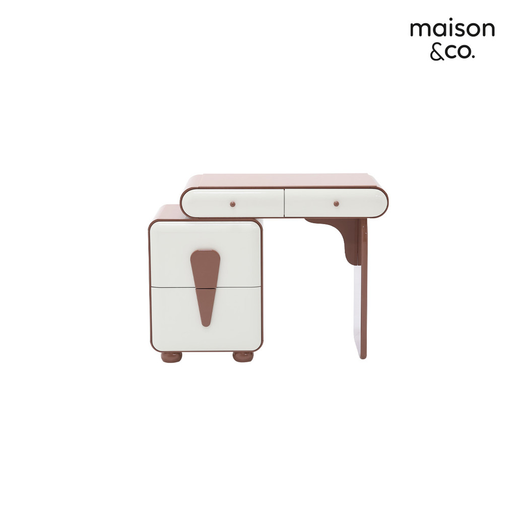 SB Design Square โต๊ะเครื่องแป้งแบบนั่ง รุ่น Hibby สีครีม (81x45.5x17 ซม.)  แบรนด์ MAISON&CO.