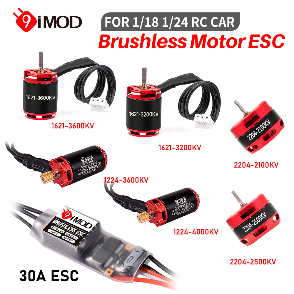 9IMOD Axial SCX24 TRX4M ESC Combo - 30A AM32 Mini 1224/1621/2204 | Brushless Outrunner For 1/18 1/24