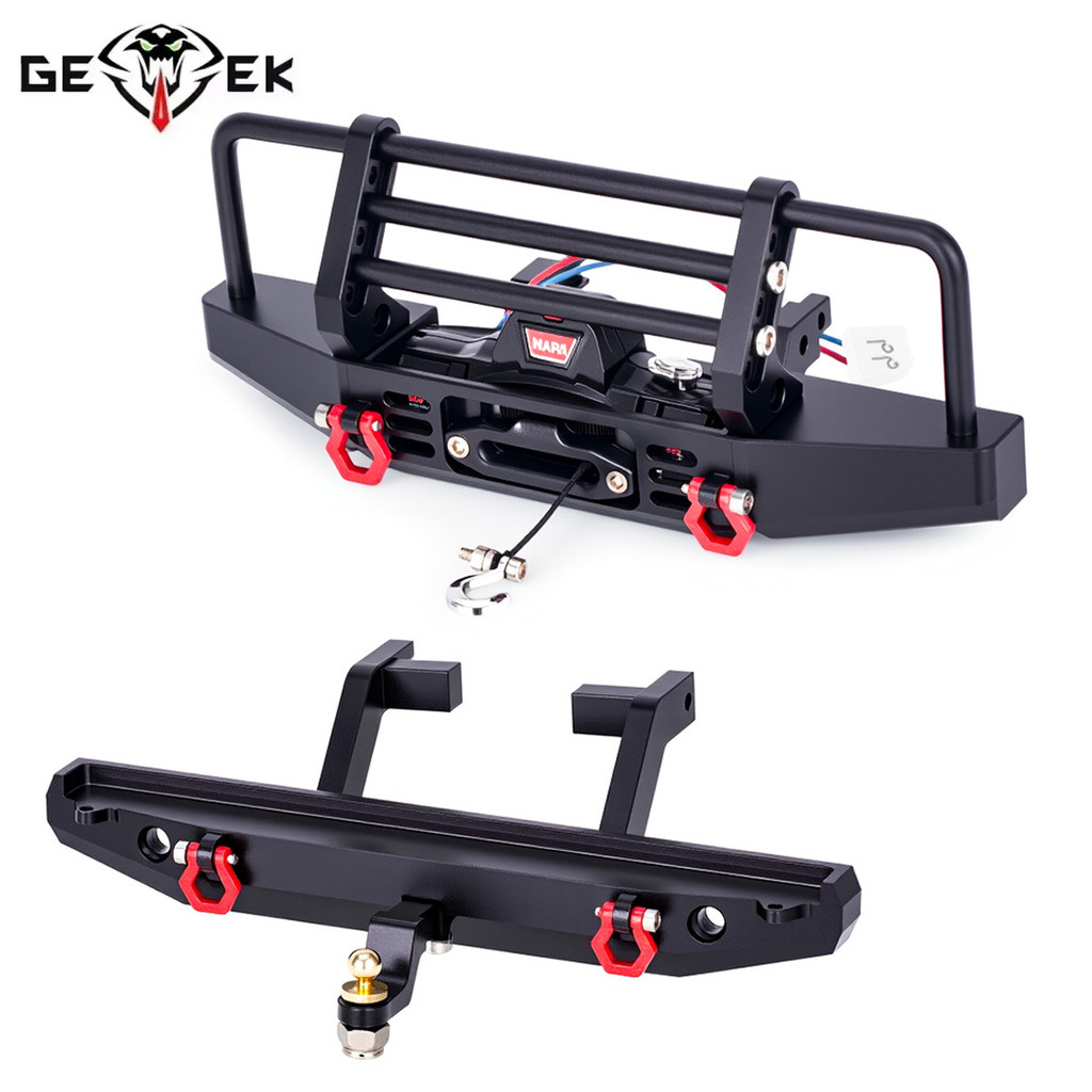 โลหะ TRX4M กันชนหน้าและหลังและ Winch สําหรับ 1/18 RC Crawler รถ Traxxas TRX4-M Defender อะไหล่อัพเกร