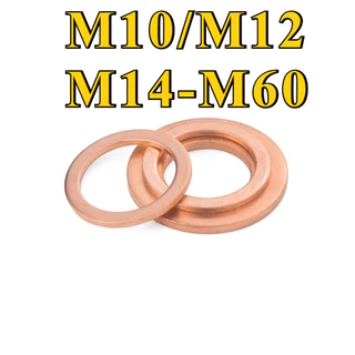 แหวนทองแดง แหวนน้ำมัน แหวนอีแปะ ทองแดง น้ำมันเครื่อง / GB97 COPPER FLAT WASHER M10/M12/M14-M60 [NBL]