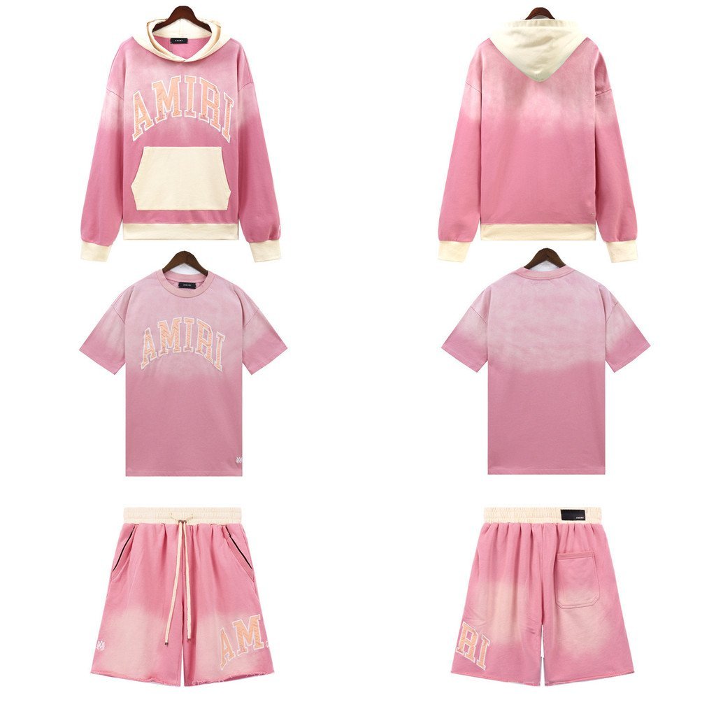 am Ink Splash Flowing Paint Camouflage Starry Sky Graffiti Letter Short Sleeve High Street Couple Ou