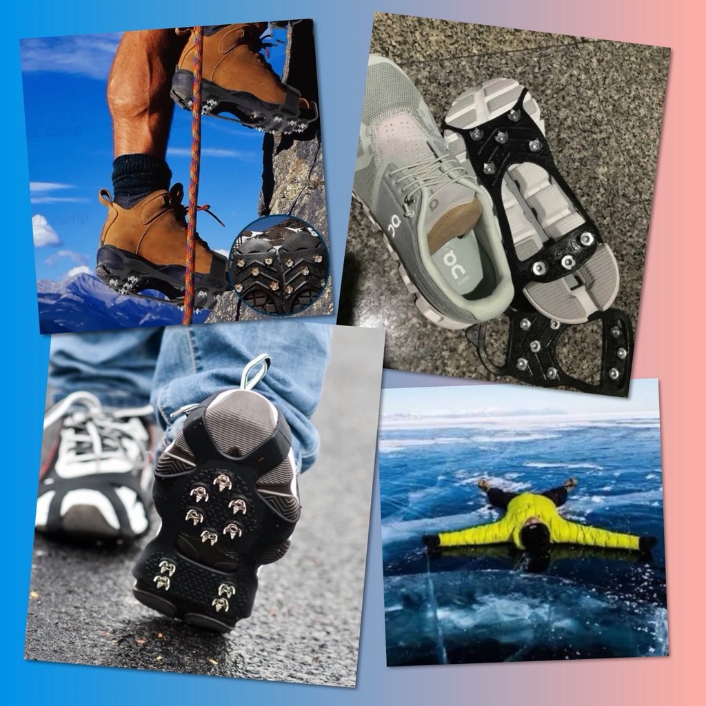 🌈 สายรัด รองเท้า กันลื่น สายรัดกันลื่น พื้นรองเท้า เสริมรองเท้า ช่วยเดิน หิมะ น้ำแข็ง หมุดเหล็ก เดินป่า เบาสบาย 🌈 - รูปที่ 6