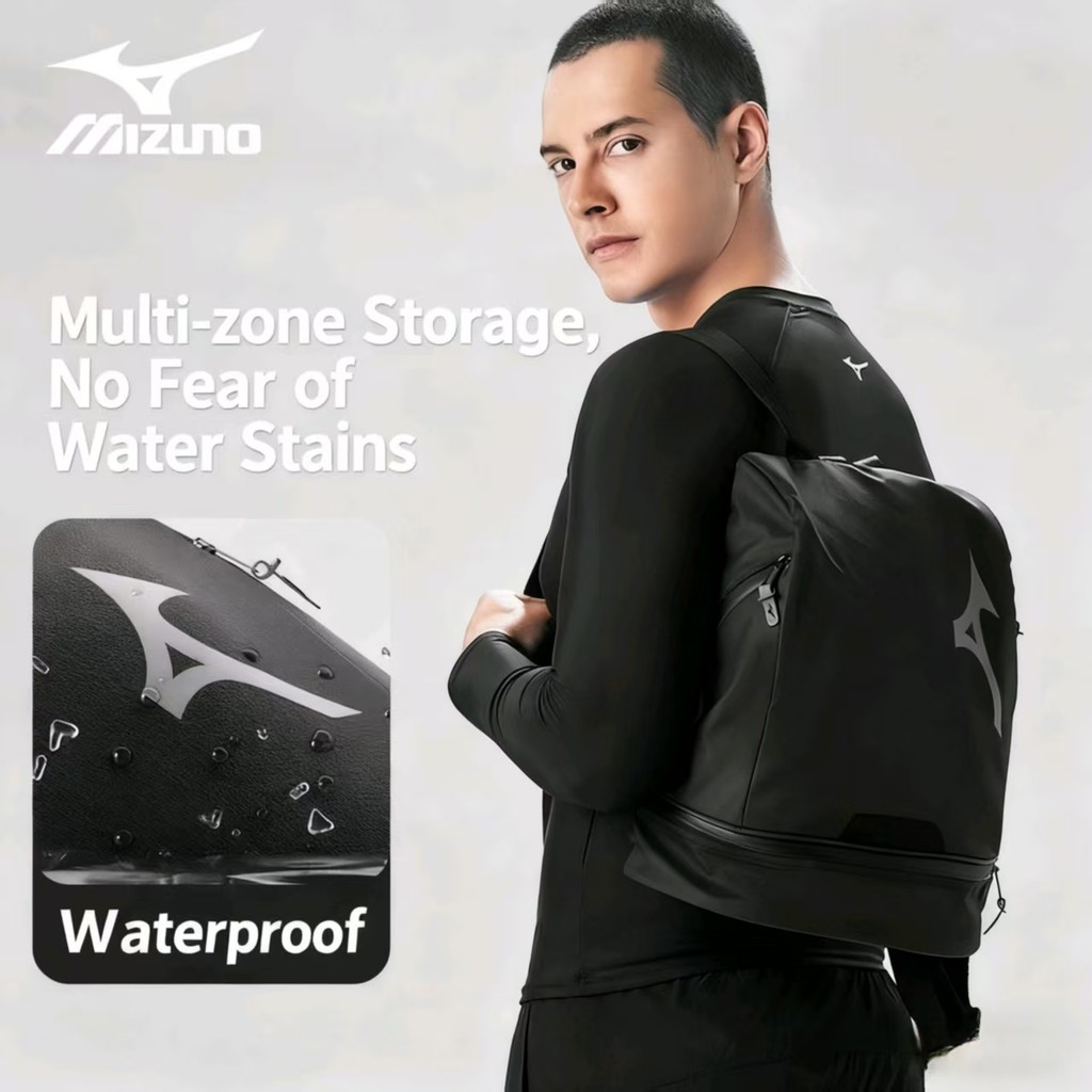 กระเป๋าเป้ Mizuno กันน้ำ ทนทาน กระเป๋าเก็บอุปกรณ์พิเศษ กระเป๋าเป้ฟิตเนส กีฬา ว่ายน้ำ