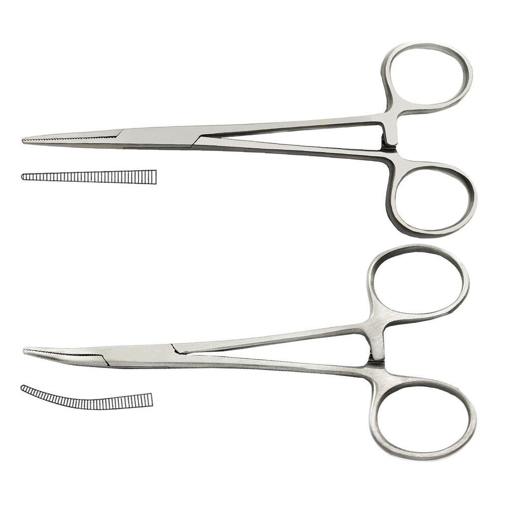 ปลาตกปลา Hemostatic Forceps Hook Removal Forceps ข้อศอกตรงหัวสัตว์เลี้ยงหู Placking Forceps Dog Cat 