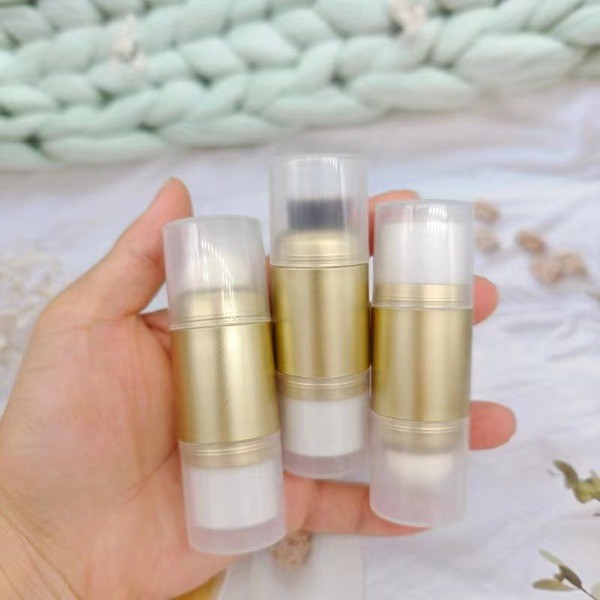 บลัชสติ๊ก บลัชออน 4u2 ที่กําหนดเองสองหัวรอบคอนทัวร์ติดหลอดแปรงปัดแก้มติดผ้าฝ้ายหัวไฮไลท์คอนซีลเลอร์ต