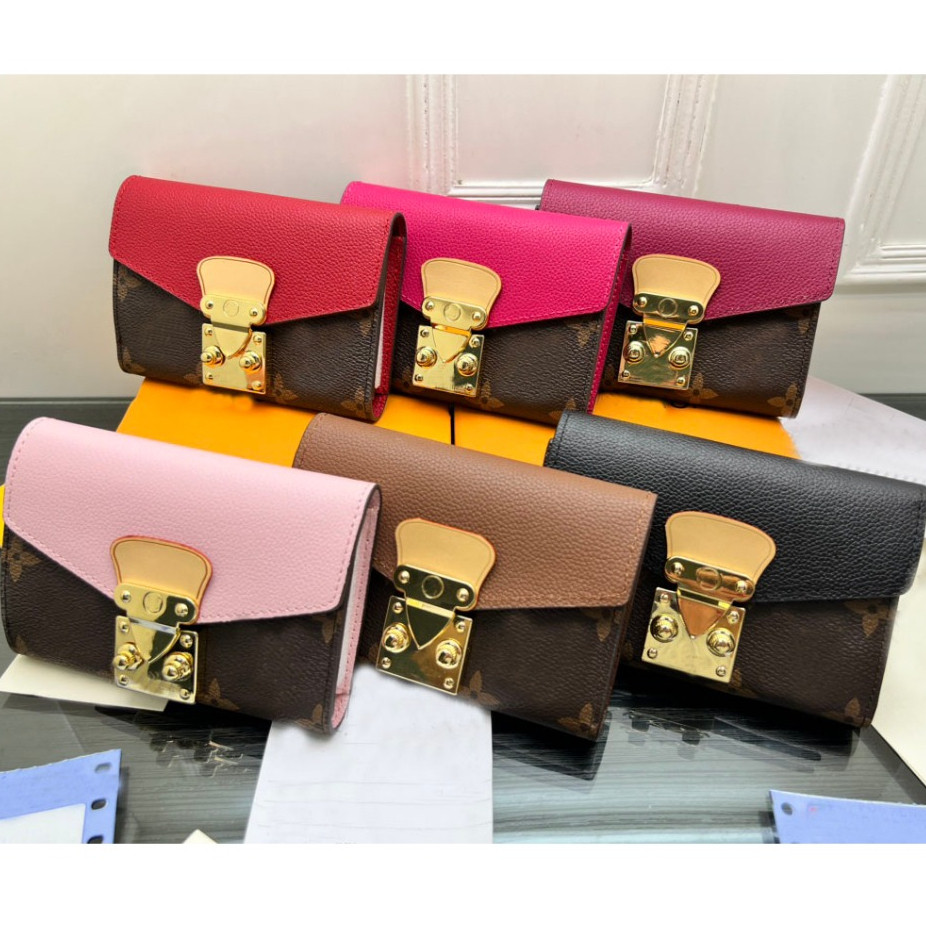 มาใหม่ .❤ มาพร้อม Gift Boxwomen Tri-fold Clip Short Folding Wallet for Women DN4P 39b 1c8
