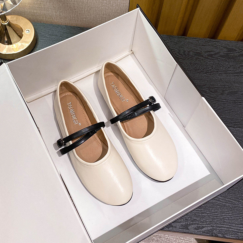 666-23 Huidongyi Xinda รองเท้าผู้หญิงรองเท้าการออกแบบ Sense Niche All-Match หรูหรา High-End รอบ Toe 