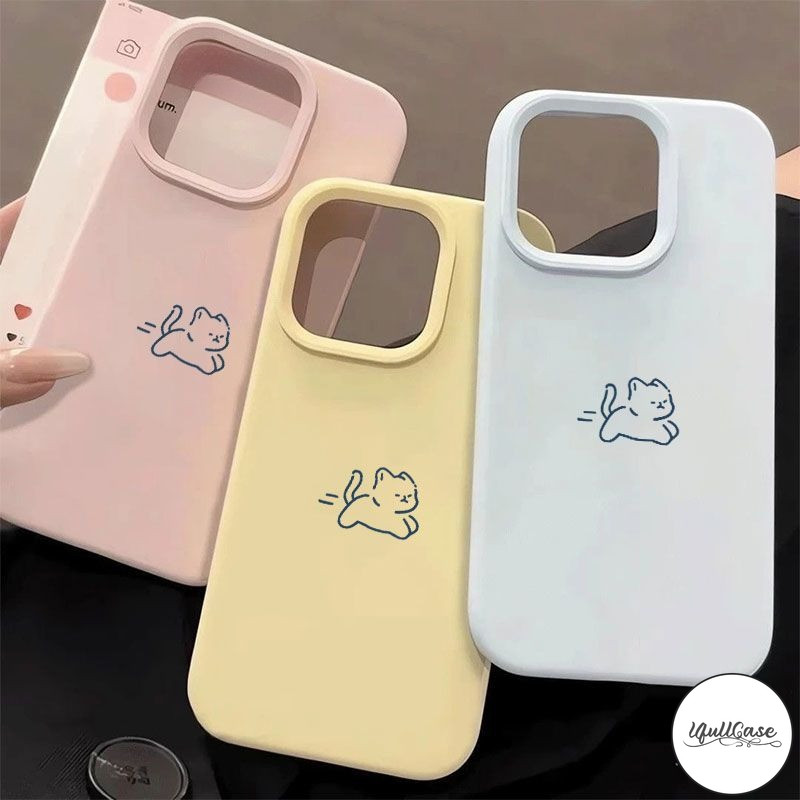 สำหรับ IPhone 11 17 Air 15 16 12 13 14 Pro Max XR X XS Max 7 8 16 14 15 Plus ตลกน่ารัก วิ่งลูกสุนัข เนื้อหนัง ปกซิลิโคน