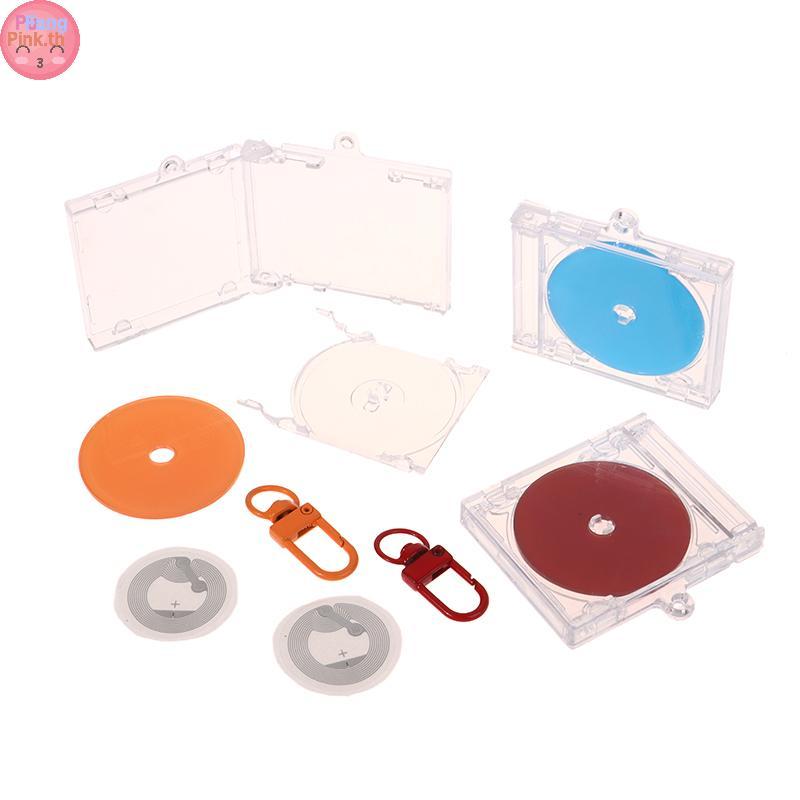 PUINKK NFC อัลบั้มเปล่า CD Case พวงกุญแจ NFC สติกเกอร์ CD Player พวงกุญแจอุปกรณ์ต่อพ่วงอัลบั้มที่ระล