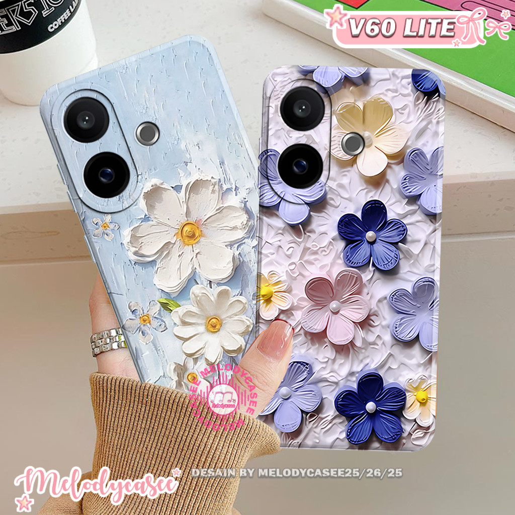 Vivo V60 Lite / V50 Lite / V40 Lite Softcase - Floral Motif Case - Prokamera