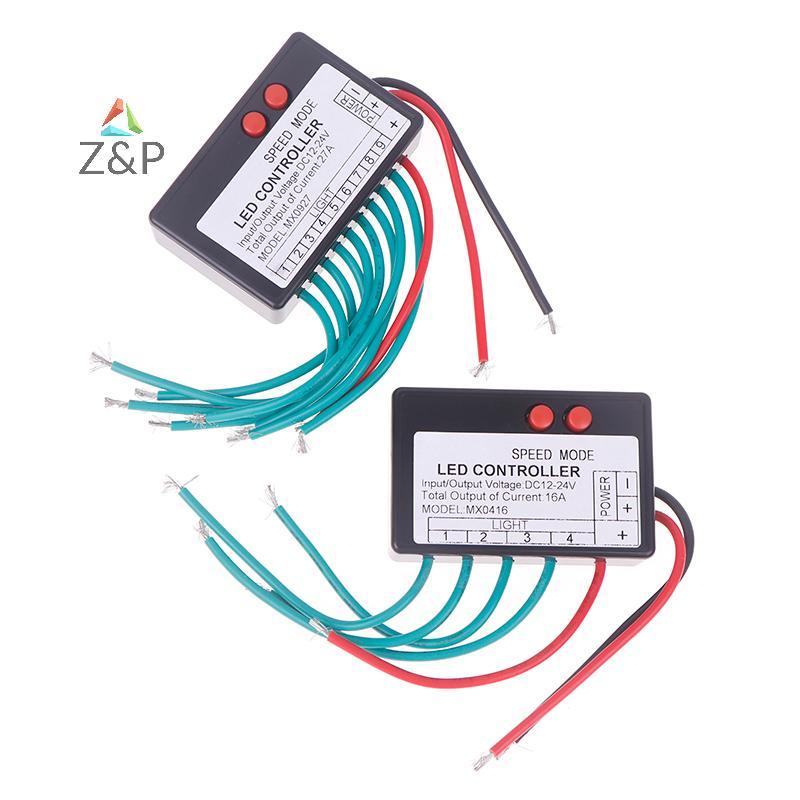 Z&P 12V-24V 4CH 9CH สีเดียว Led Strip Light Controller กระโดดน้ํา Burst แฟลชป้ายม้า Luminous Word สั