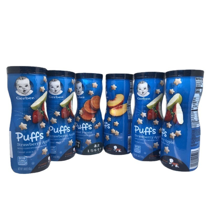 American Garbo GERBER GERBER พัฟดาว ขนมเด็ก คลัทช์ออกกําลังกาย 42g American Garbo GERBER พัฟดาว gras