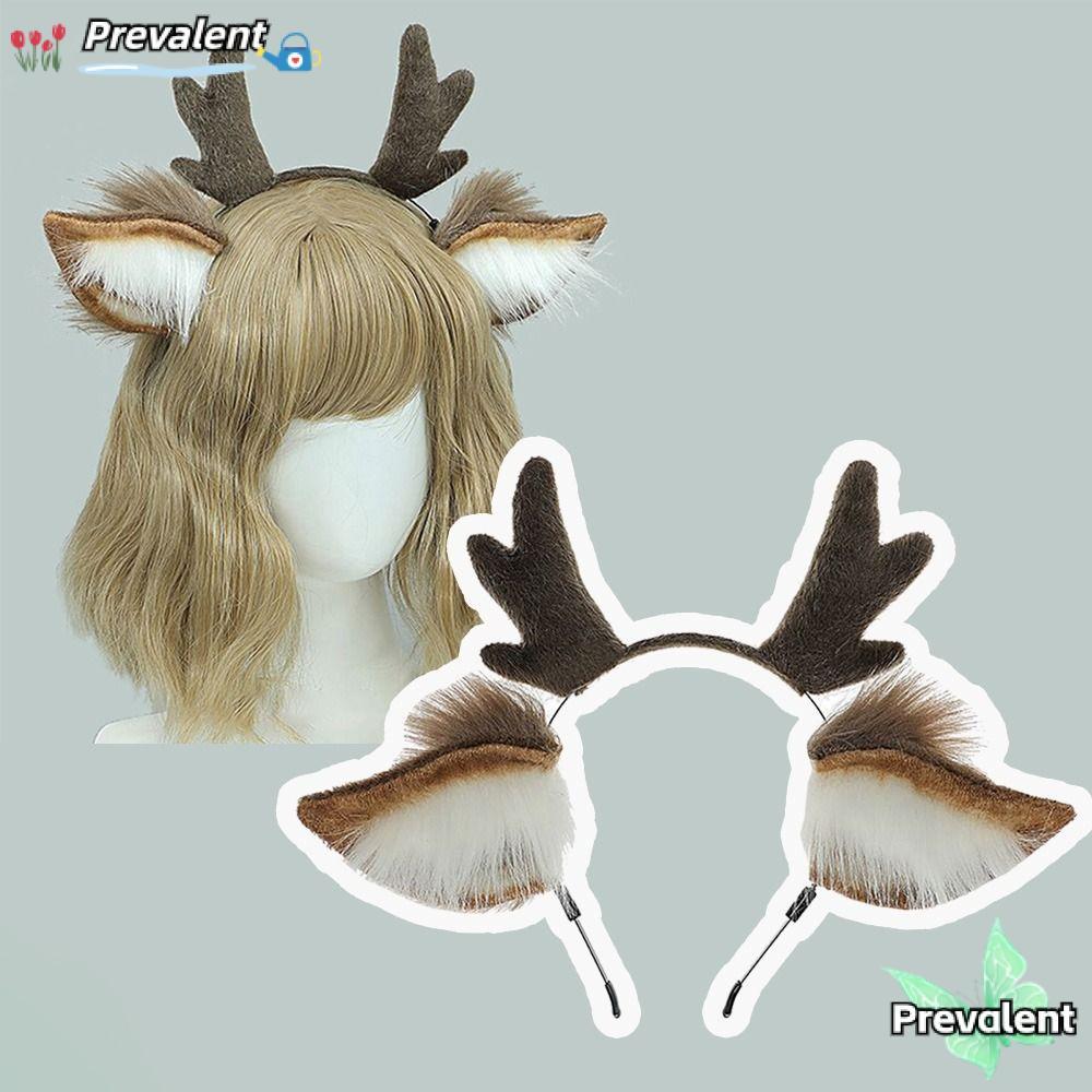 PREVALENT Reindeer Antler Headband, น่ารักปาร์ตี้ Head Hoop, Lolita Plush Deer Ears ตกแต่งเทศกาล Ant