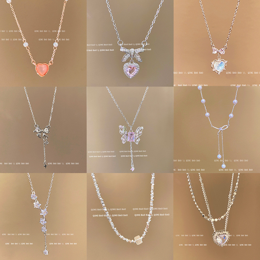 สร้อยคออารมณ์ไฮเอนด์ ทำจากเหล็กไทเทเนียม มีดีไซน์โบว์สวยงาม EET0