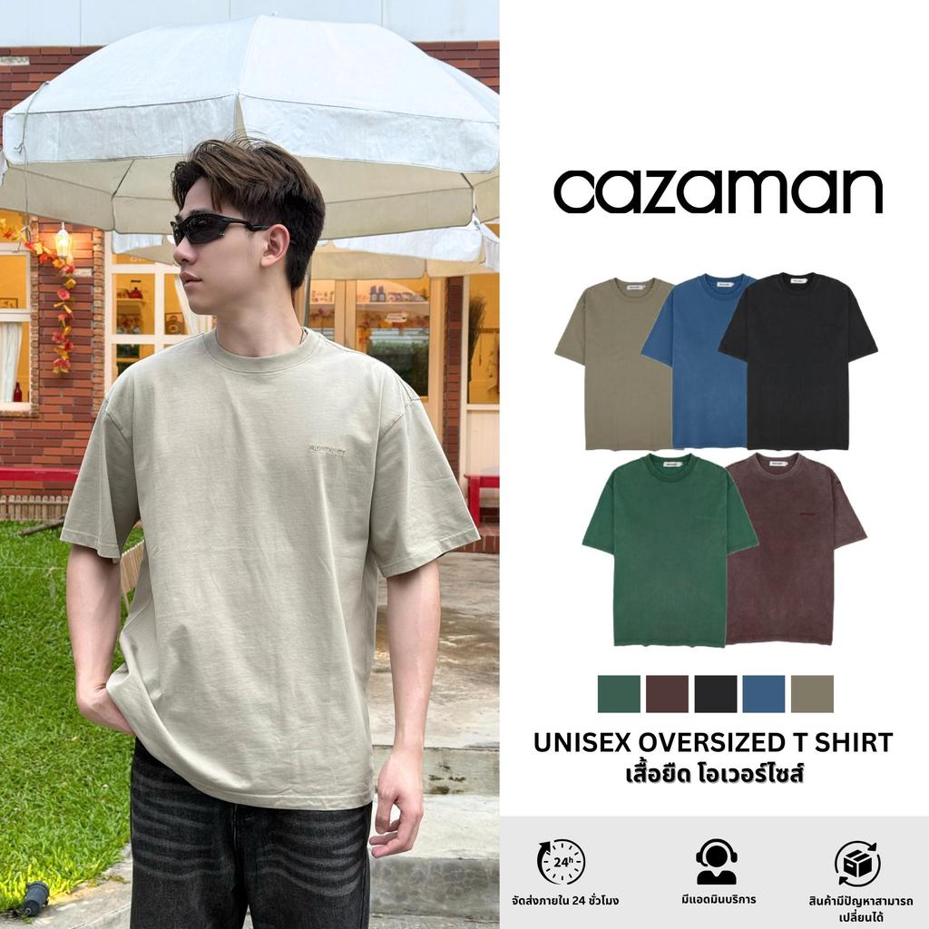 CAZAMAN  เสื้อยืดแขนสั้น OVER SIZED  แฟชั่นฤดูร้อน  สําหรับผู้ชาย ใส่สบาย  C252324