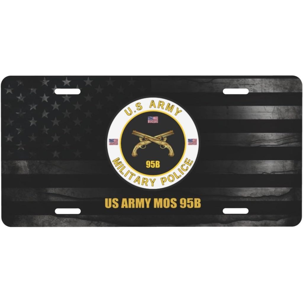 Us Mos 95b ตํารวจทหารส่วนบุคคลป้ายทะเบียนอลูมิเนียมด้านหน้าเหมาะสําหรับเล่นกลางแจ้ง 6 X 12 นิ้ว
