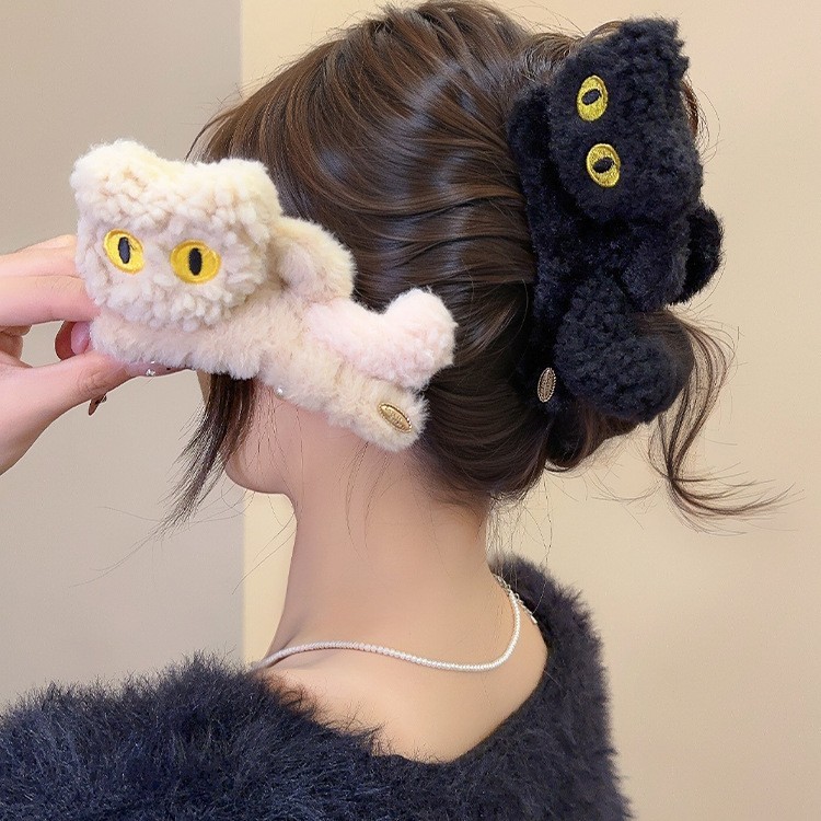 ตุ๊กตาการ์ตูน3งแมวกิ๊บน่ารักผมจัดแต่งทรงผมอเนกประสงค์ฉลามคลิปอุปกรณ์ผม