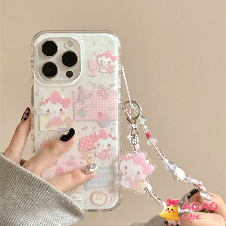 เคสไอโฟน 17  สำหรับ IPhone 17 16 13 15 11 12 14 Pro Max 17AIR 16 8 7 15 14 Plus Vòng tay Kitty đáng yêu Vỏ IMD mới