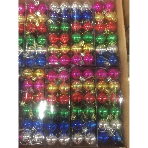 gift set ของขวัญ christmas gift ลูกบอลคริสต์มาส 24 ชิ้น 3cm4cm6cm7cm Barreled ลูกบอลที่มีสีสันพลาสติ