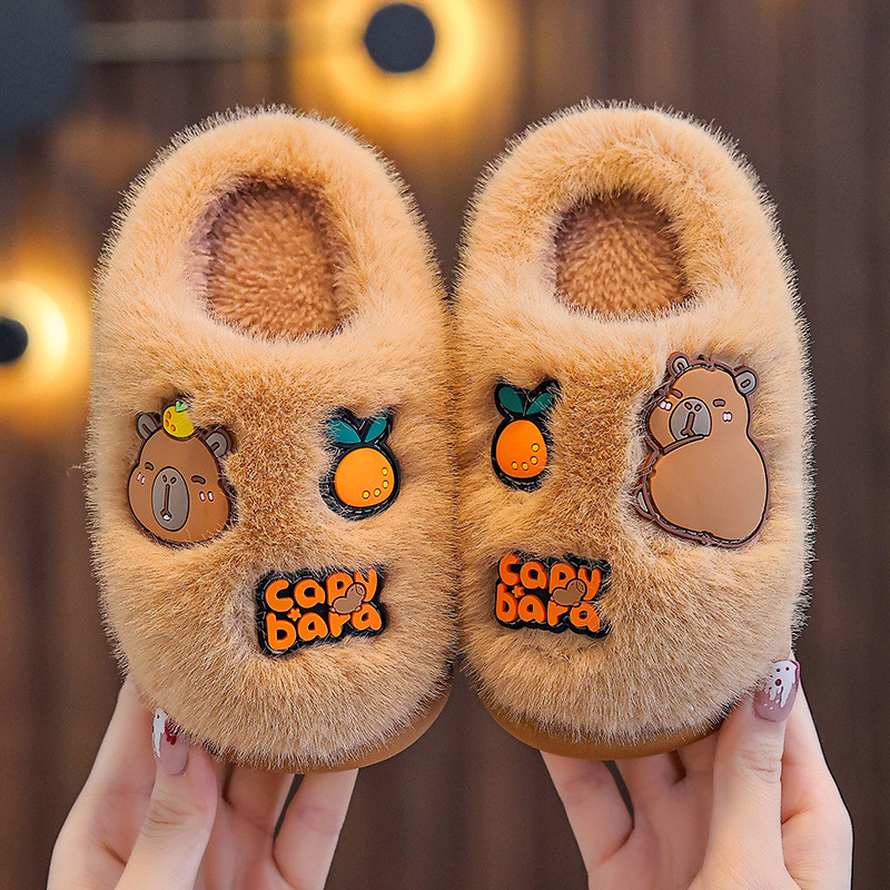 รองเท้าแตะกันความร้อนสำหรับเด็ก พื้นหนากันกระแทก อุ่นสบายสำหรับฤดูหนาว