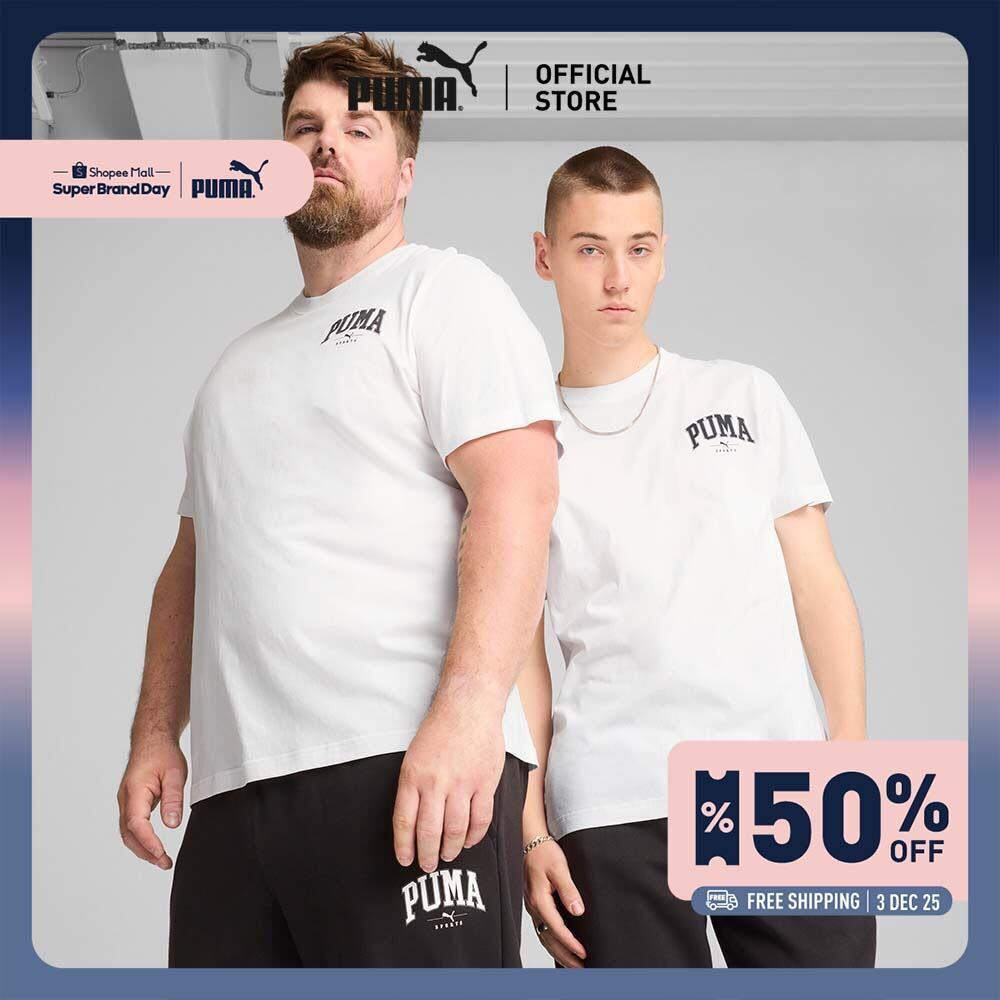 PUMA BASICS - เสื้อยืดผู้ชาย PUMA SQUAD สีขาว - 68179202