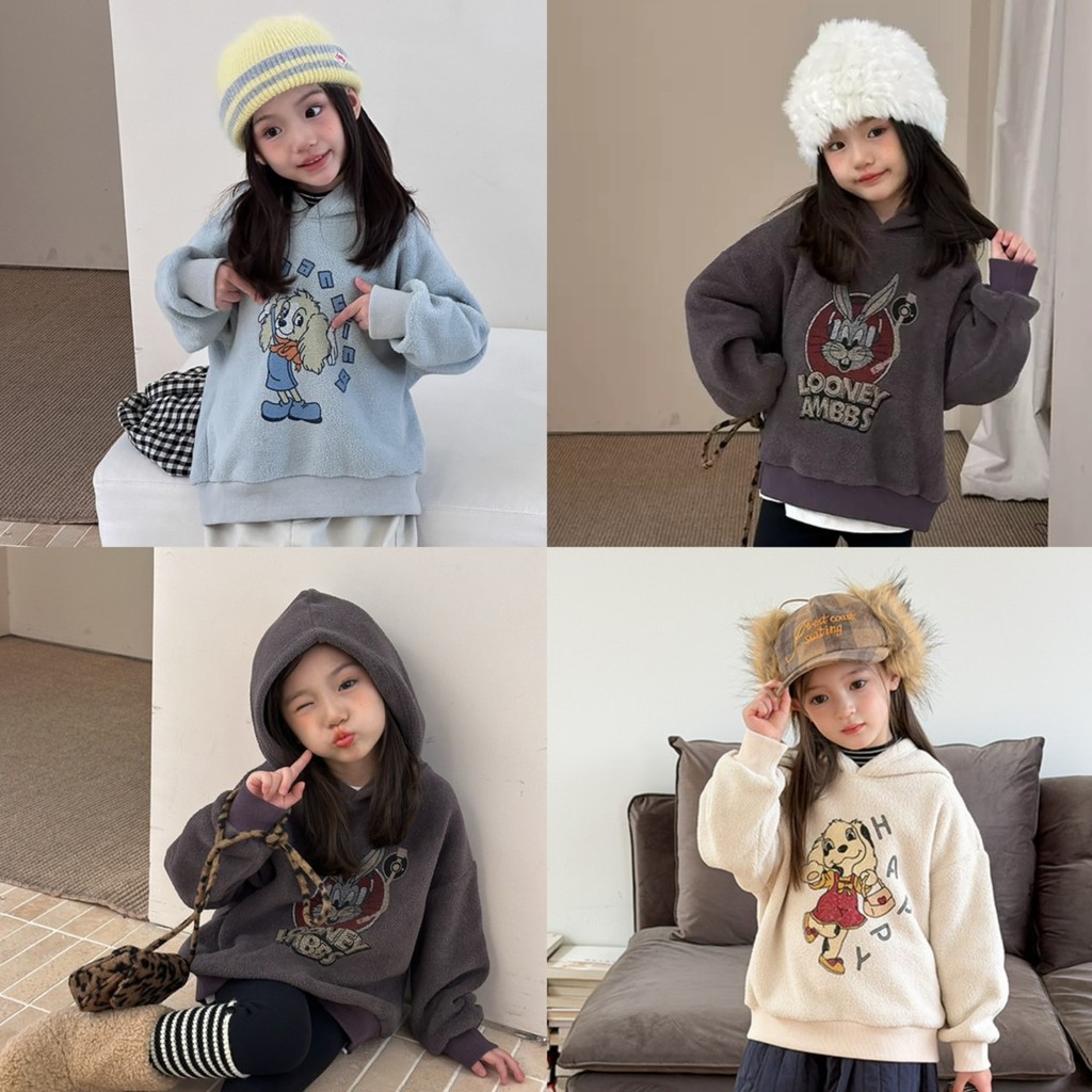 PRETTY BABY ကလေးလက်ရှည် ဆောင်းအင်္ကျီ ဟူးဒီပါ နူးညံ့ဖွဖွ (ကာတွန်းလေး) (1909)