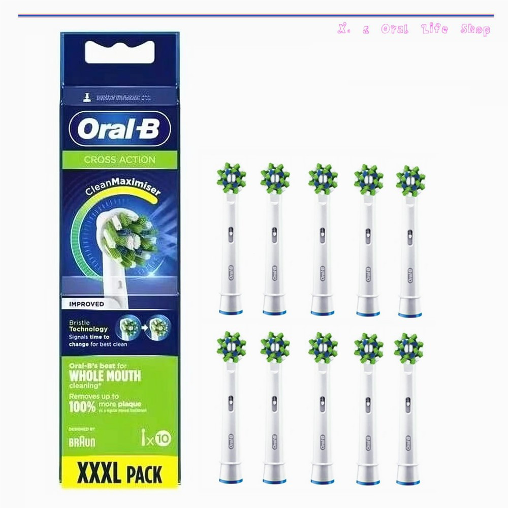 หัวแปรงสีฟัน Oral B CrossAction พร้อมเทคโนโลยี CleanMaximiser แพ็ค 4&10 ชิ้น