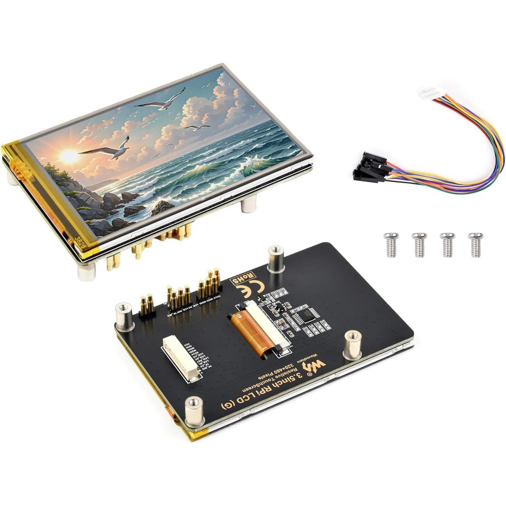 จอแสดงผลสัมผัส Resistive ขนาด 3.5 นิ้วเข้ากันได้กับ Pi 5/4B/3B+/3B/Pico W/Pico 2W/ ESP32, หน้าจอ IPS