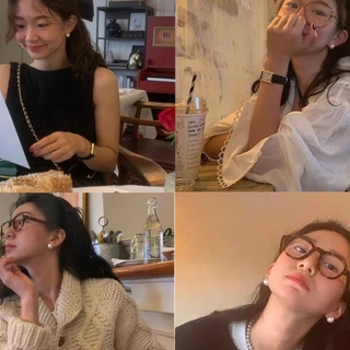 เข็มต่างหูเงิน 925 มุกสตั๊ด สไตล์ฝรั่งเศสรีบง่ายและวินเทจ เครื่องประดับหรูหรา