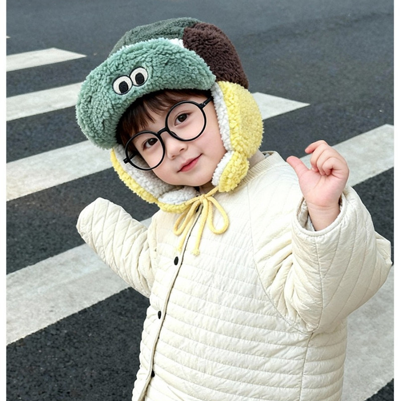 COD หมวกเนื้อแกะขนสัตว์ ออกแบบมาเพื่อกันลม ทำจากขนแกะ มีดีไซน์น่ารัก หมวกเด็ก - รูปที่ 2