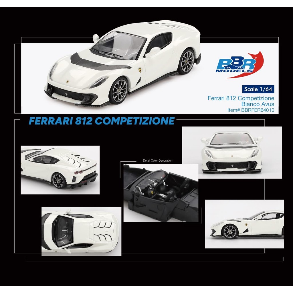BBR Models 1:64 Ferrari 812 Competizione Bianco Avus BBRFER64010