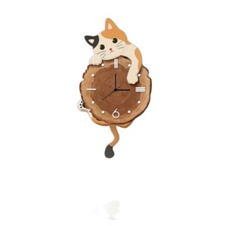 นาฬิกาแขวนแมวพร้อมลูกตุ้มหางแกว่ง-นาฬิกาตกแต่งสําหรับสํานักง…