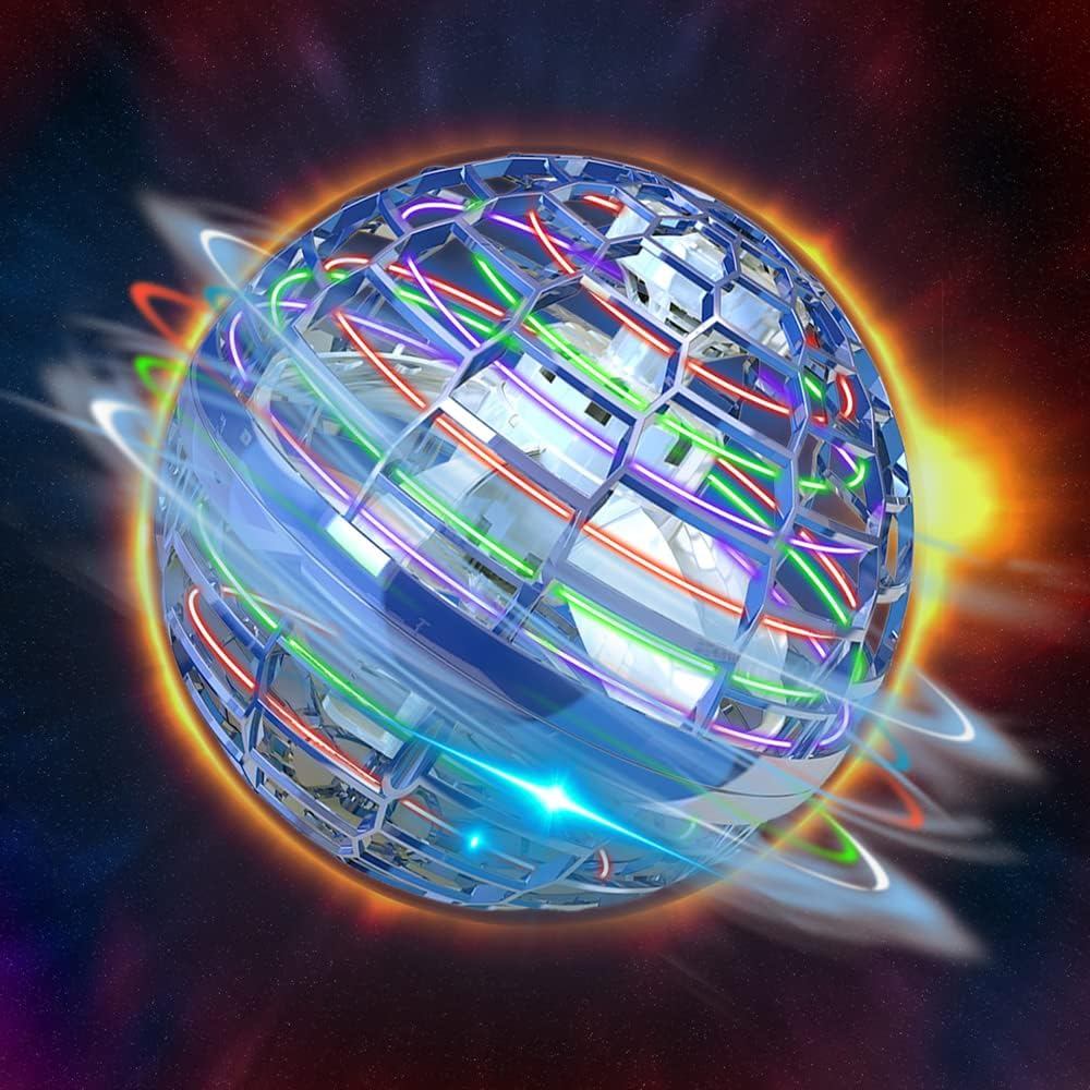 Flying Orb Ball - 2025 อัพเกรด Flying Toy Ball Hover Ball สําหรับเด็กและผู้ใหญ่ (สีน้ําเงิน)