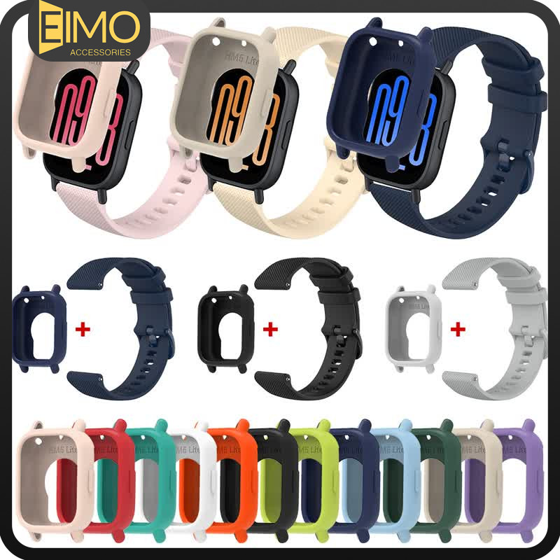 【สาย+เคส】กรณีกันชน สายซิลิโคนกีฬาอ่อน for Redmi Watch 5 Active / Redmi Watch 5 Lite ป้องกันยางป้องกันหน้าจอป้องกัน Gores