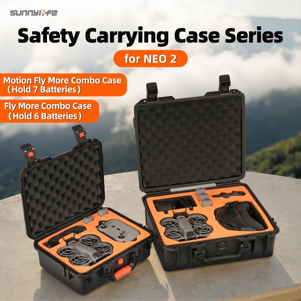 สําหรับ DJI NEO2 กล่องความปลอดภัยชุดบินสบายแว่นตา N3 กันน้ํากล่องป้องกันการระเบิด RC-N3 รีโมทคอนโทรลบินเก็บกลางแจ้งกระเป๋าเดินทางป้องกัน
