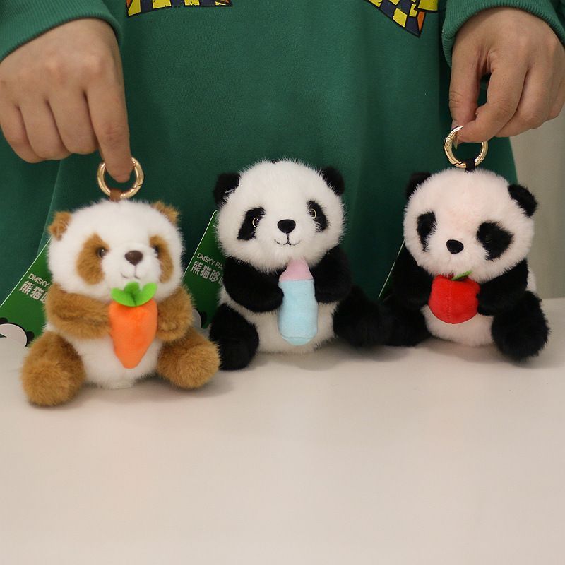Huahua Fubao Qizai Cubs Panda ตุ๊กตาและกระเป๋าเป้สะพายหลังแบบฉบับเฉิงตู Y25112212