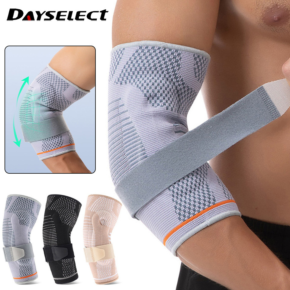 1Pcs Elbow Pads Silicone Compression Elbow Protection Sports Injuries 3D Knit Adjustable Elbow Tenni