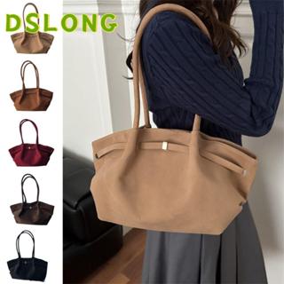DSLONG กระเป๋าโท้ท DSLONG แบบแมตต์ ความจุมาก มีวัสดุหนัง vel…