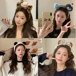ที่คาดผมตุ๊กตาการ์ตูนน่ารักสไตล์เกาหลีสําหรับผู้หญิงสไตล์ใหม่สําหรับ 2025 เหมาะสําหรับล้างหน้าและมาส์กหน้าทา