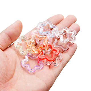 10 ชิ้น จี้ลูกปัดอะคริลิคใส รูปดาวห้าแฉก สำหรับทำเครื่องประดับ DIY สร้อยข้อมือ-สร้อยคอ จัดส่งจากไทย