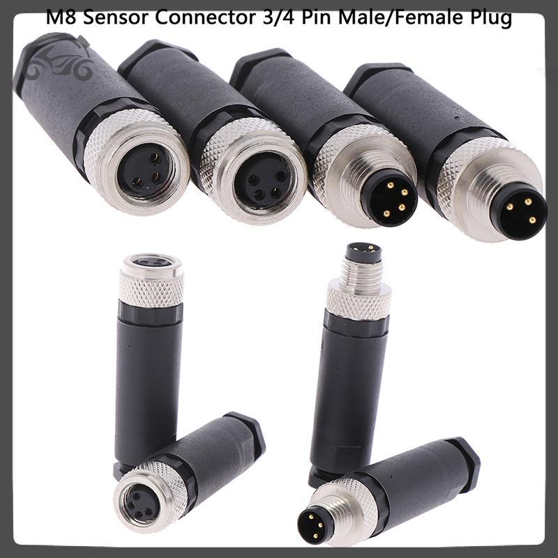 [8C11] 1 PC M8 Sensor Connector 3/4 Pin ปลั๊กมุมตรงชาย/หญิง [8C]