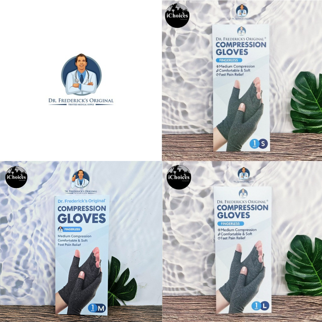 [Dr. Frederick’s Original] Compression Gloves Fingerless 1 pair ถุงมือ ลดการเมื่อย นิ้วล็อก ราคา ถูกที่สุด ดีลบีเคเค