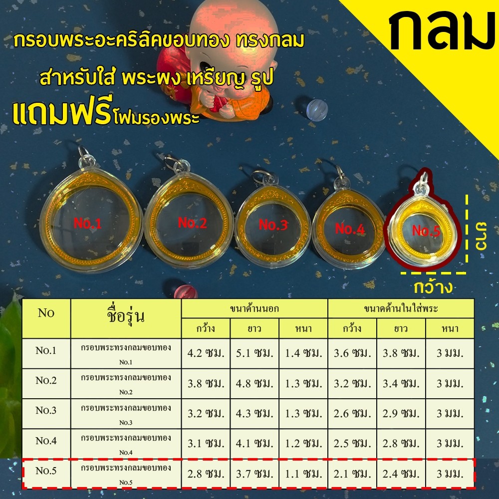 กรอบพระสำเร็จรูป ทรงวงกลม รวมทุกขนาด(จำนวน 1 รูปที่ 8