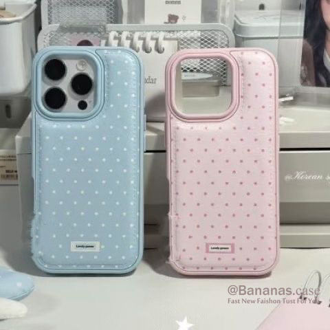 เข้ากันได้กับ iPhone 17 16 15 14 13 12 11 Pro Max X Xr Xs Max 7 8 Plus SE2020 เคสโทรศัพท์น่ารักเรียบง่ายสีขาวลายจุดนุ่มปกหลัง
