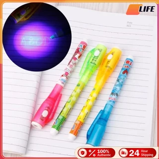 เก็บปลายทาง！3ชิ้น ปากกา​ล่องหน UV เรืองแสง ปากกายูวี blacklight ของเล่น​สำหรับเด็ก นักเรียน