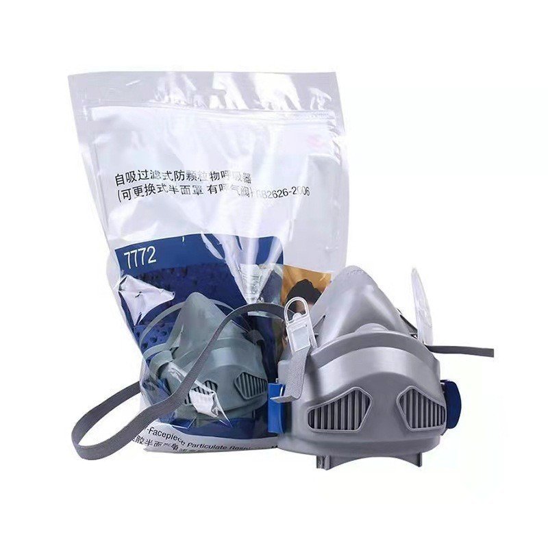 กรองฝุ่นผ้าฝ้ายซีเมนต์โรงงาน 3M7744 หน้ากากหน้ากากอุตสาหกรรมเหมืองถ่านหินแท้ขัดป้องกันฝุ่นอุตสาหกรรม