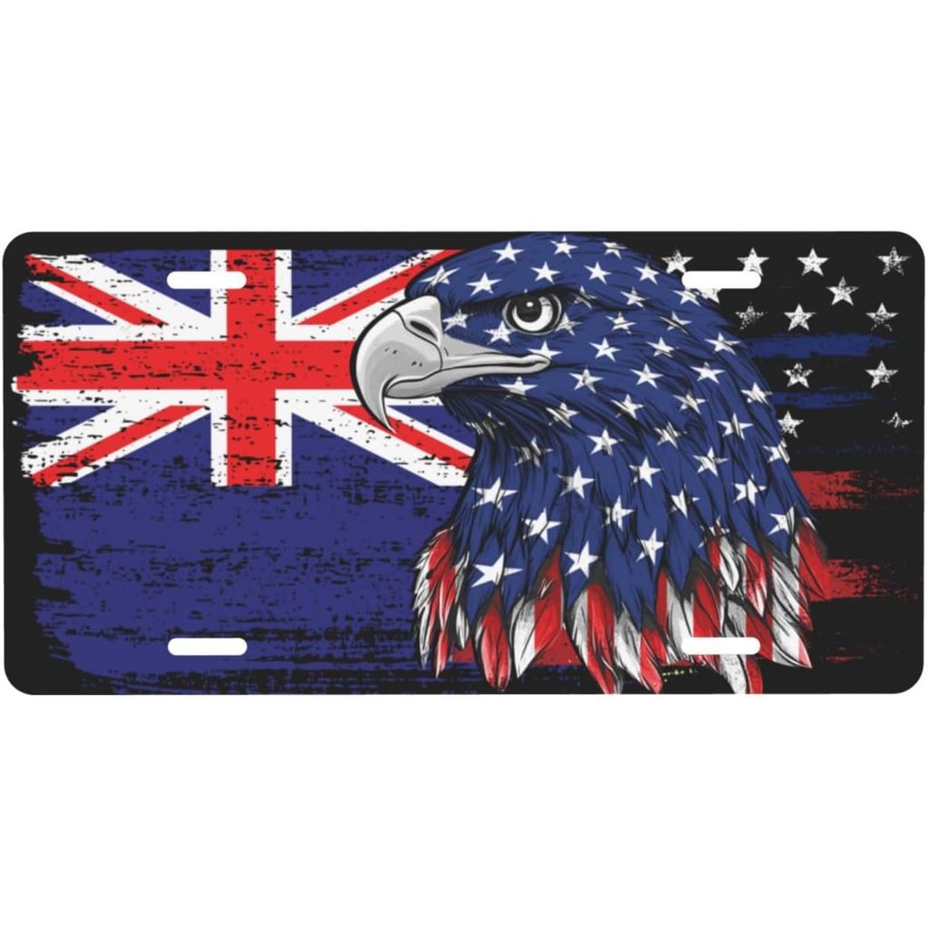 Vintage America Eagle Cayman Islands ธงป้ายทะเบียนสําหรับผู้ชายผู้หญิงส่วนบุคคลตกแต่งรถด้านหน้าปกหลั