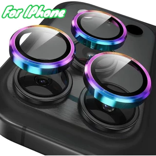 ฟิล์มกล้อง For iphone 17 17Air 17Pro 17Promax /16/15/14/13/12/11 Pro Promax ป้องกันฝาครอบเต็ม กระจกนิรภัย วงแหวนขอบโลหะ